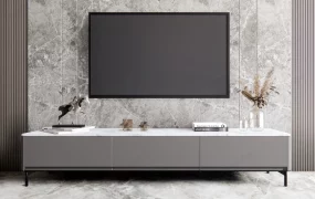 Marble Accent Wall Tv Stand Design