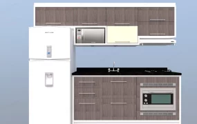 Modern Kitchen Set With Refrigerator