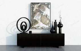 Black Accent Cabinet Decor Idea