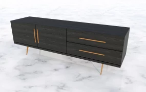 Black Wood TV Stand
