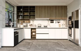 Modern White And Wood Kitchen