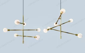 Brass Molecular Chandelier