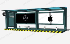 Bus Stop With Advertising Billboard