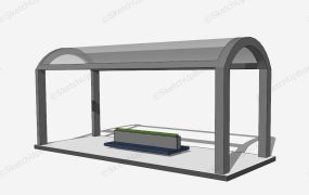 Curved Modern Bus Shelter