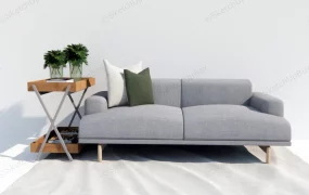 Loveseat With Side Table
