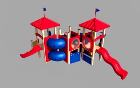 Red And Blue Playground Equipment