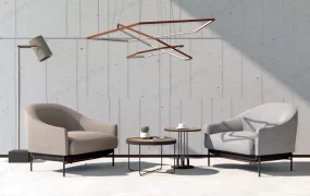 Modern Industrial Accent Chair Set