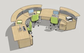 Curved Office Reception Desk