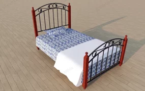 Wood & Wrought Iron Bed