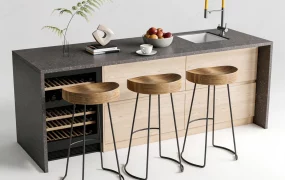 Contemporary Industrial Kitchen Island