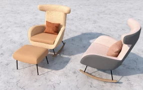 Modern Rocking Chairs With Ottoman