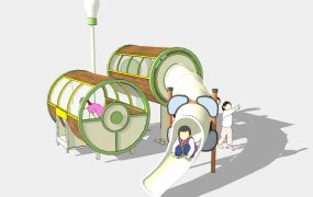 Cylinder Playhouse with Slide