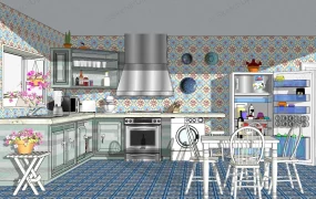 Vintage Kitchen With Dining Set