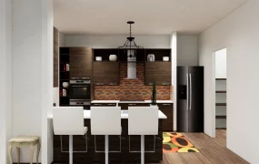 Small Peninsula Island Kitchen