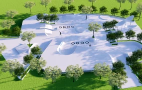 Modern Smooth Concrete Skatepark