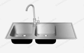 Double Bowl Kitchen Sink With Drainboard