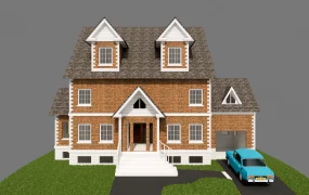 Brick Craftsman House With Pool