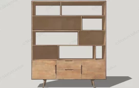 Bookcase With Shelves And Cabinet