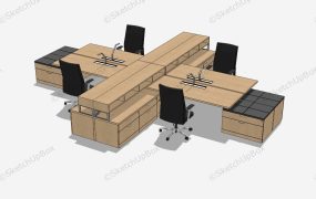4 Person Office Workstation
