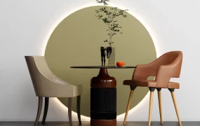 Contemporary Minimalist  Bistro Set SketchUp 3D Model