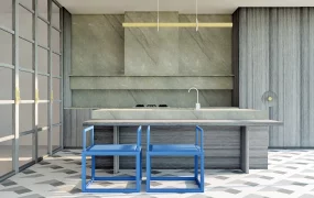 Grey Kitchen With Island