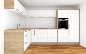 White And Wood L Kitchen