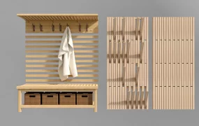 Natural Wood Hall Tree