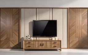 Modern TV Feature Wall & Media Console Set