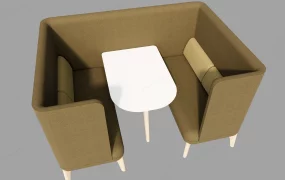 Modern Acoustic Office Meeting Booth & Workstation Pod SketchUp 3D Model