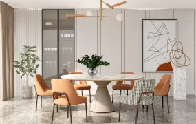 Contemporary Cream Dining Room