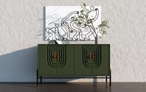 Vintage Green Entryway Table