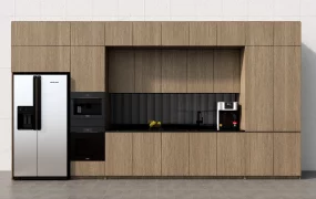 Kitchen Cabinets With Built In Fridge