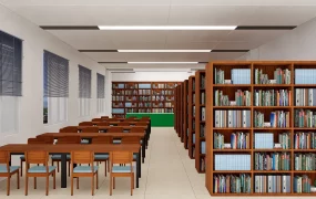 Small Public Library Interior