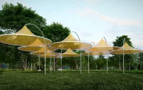 Modern Artistic Outdoor Canopy Installation