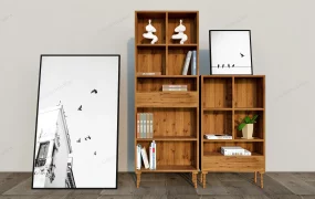 Vintage Wood Bookshelves