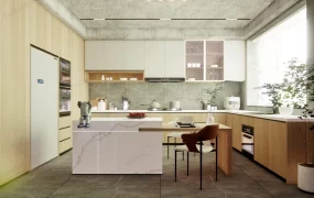 Small U Kitchen With Island
