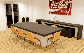 Modern Minimalist Dining Table Set SketchUp 3D Model