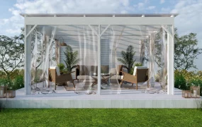 Patio Pergola With Furniture Set