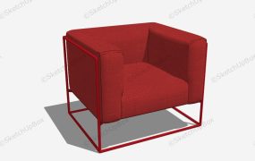 Red Fabric Club Chair