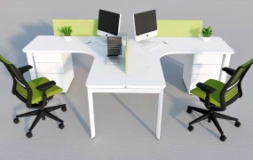 Modern 2 Person Workstation Desk Layout