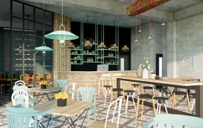 Modern Industrial Bar Design