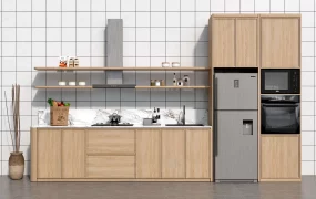 Organic Modern Apartment Kitchen Cabinets
