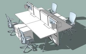 4 Person Office Workstation