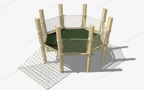 Backyard Trampoline With Safety Net