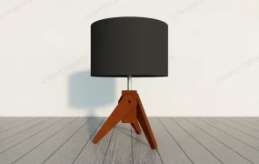 Wood Tripod Base Table Lamp
