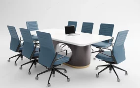 Modern 8 Person Conference Table And Chair Set