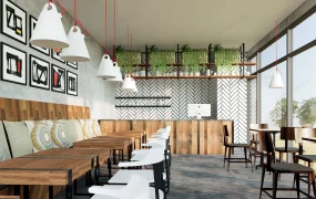 Rustic Modern Coffee Shop Interior