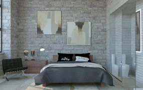 Rustic Stone Bedroom