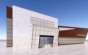 Modern Exhibition Hall Facade