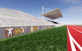 Athletics Field With Stands